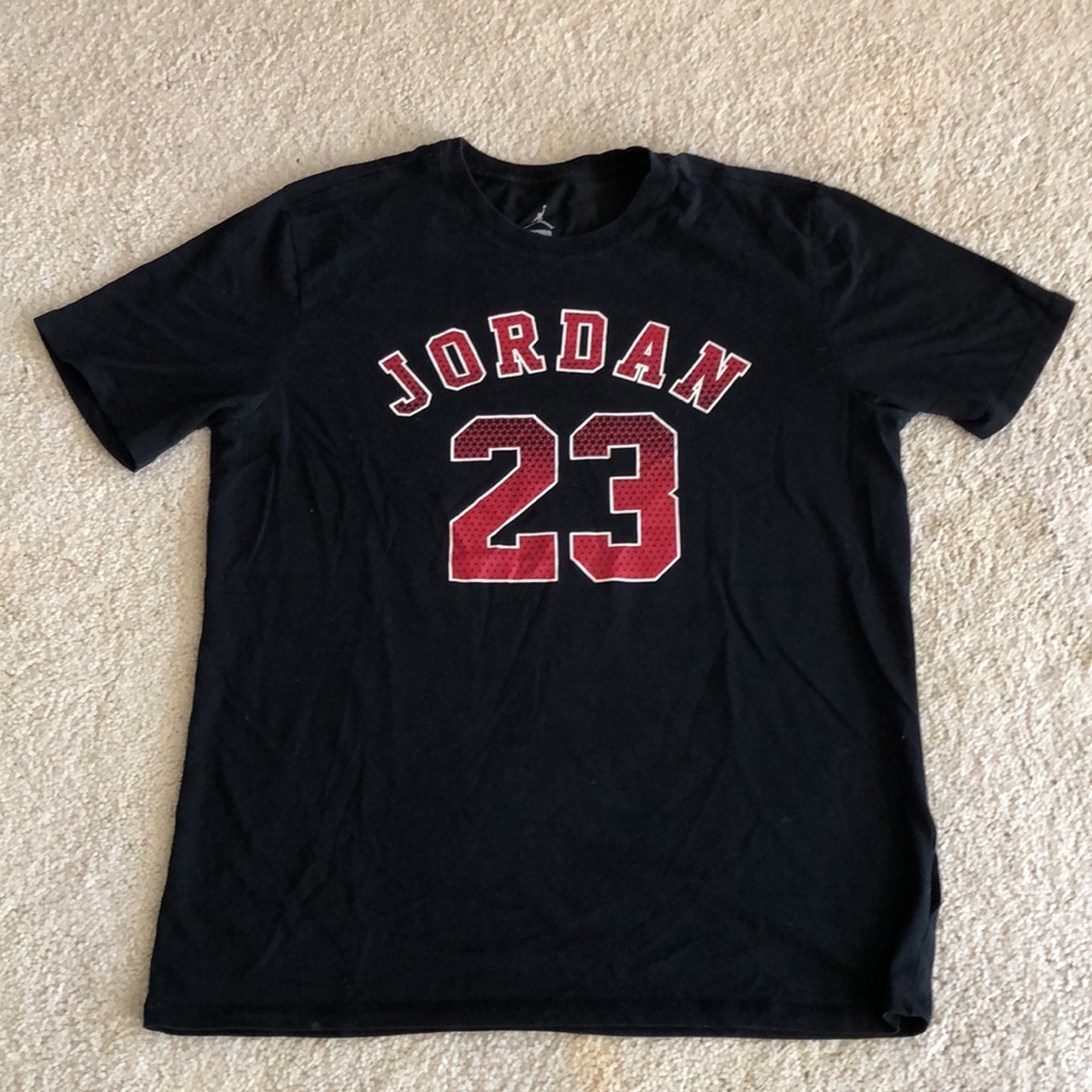 Nike Jordan 23 Dri Fit Large Black and Red Tee Shirt